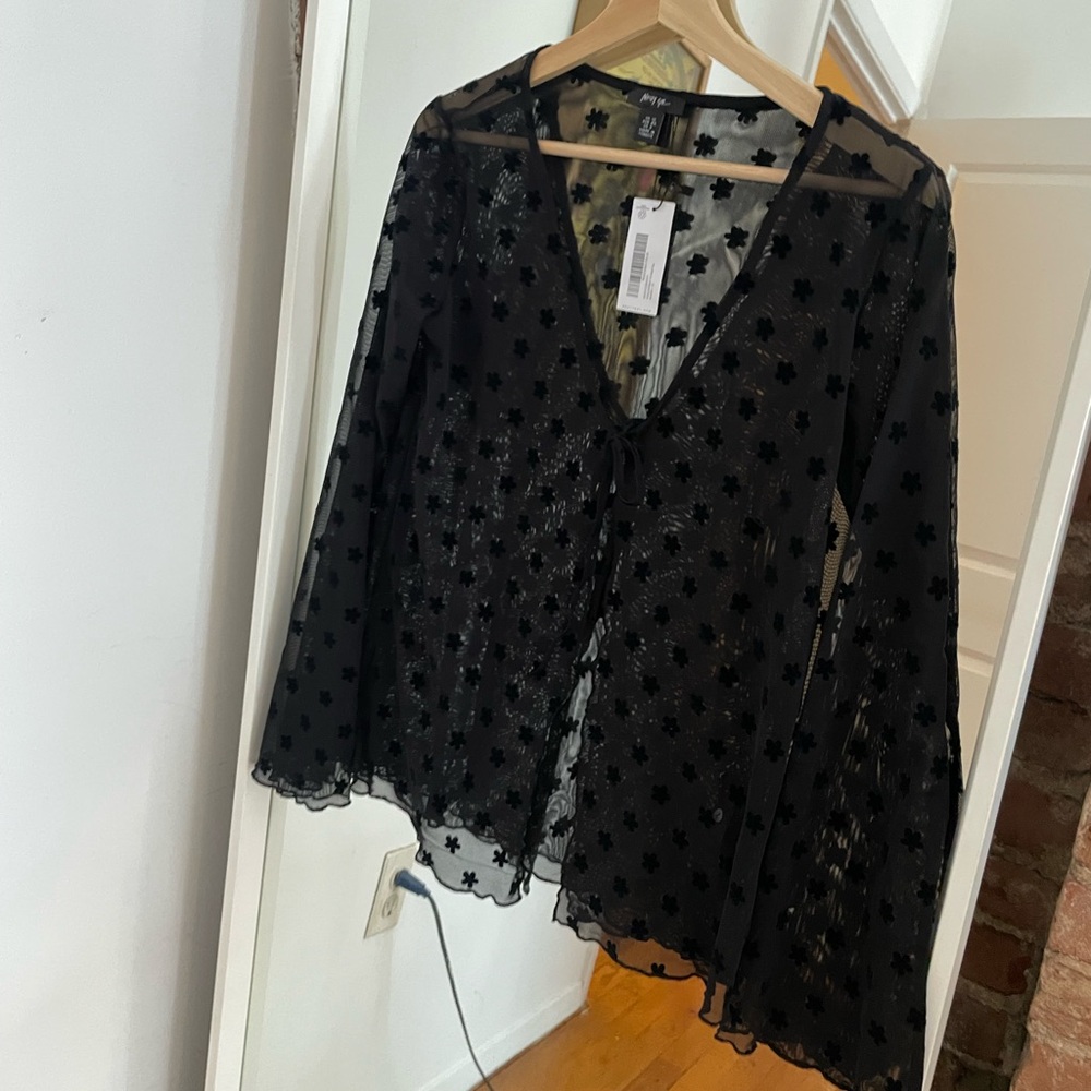 Nasty Gal Transparent Black Cardigan